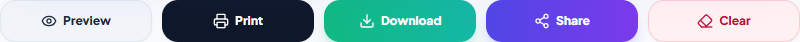 Invoice PDF download and share options with print-quality A4 output